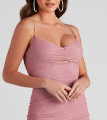 Nina Mesh Heat Stone Party Dress