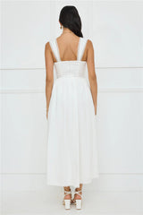 Luxe Serene Midi Dress White