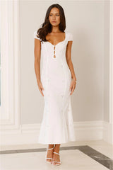 Oceanfront Dreams Midi Dress White