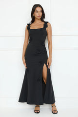Moonlight Veil Maxi Dress Black