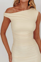 Moonlit Magic Asymmetric Neckline Maxi Dress Light Yellow