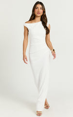 Genie Maxi Dress - Off The Shoulder Dress in White