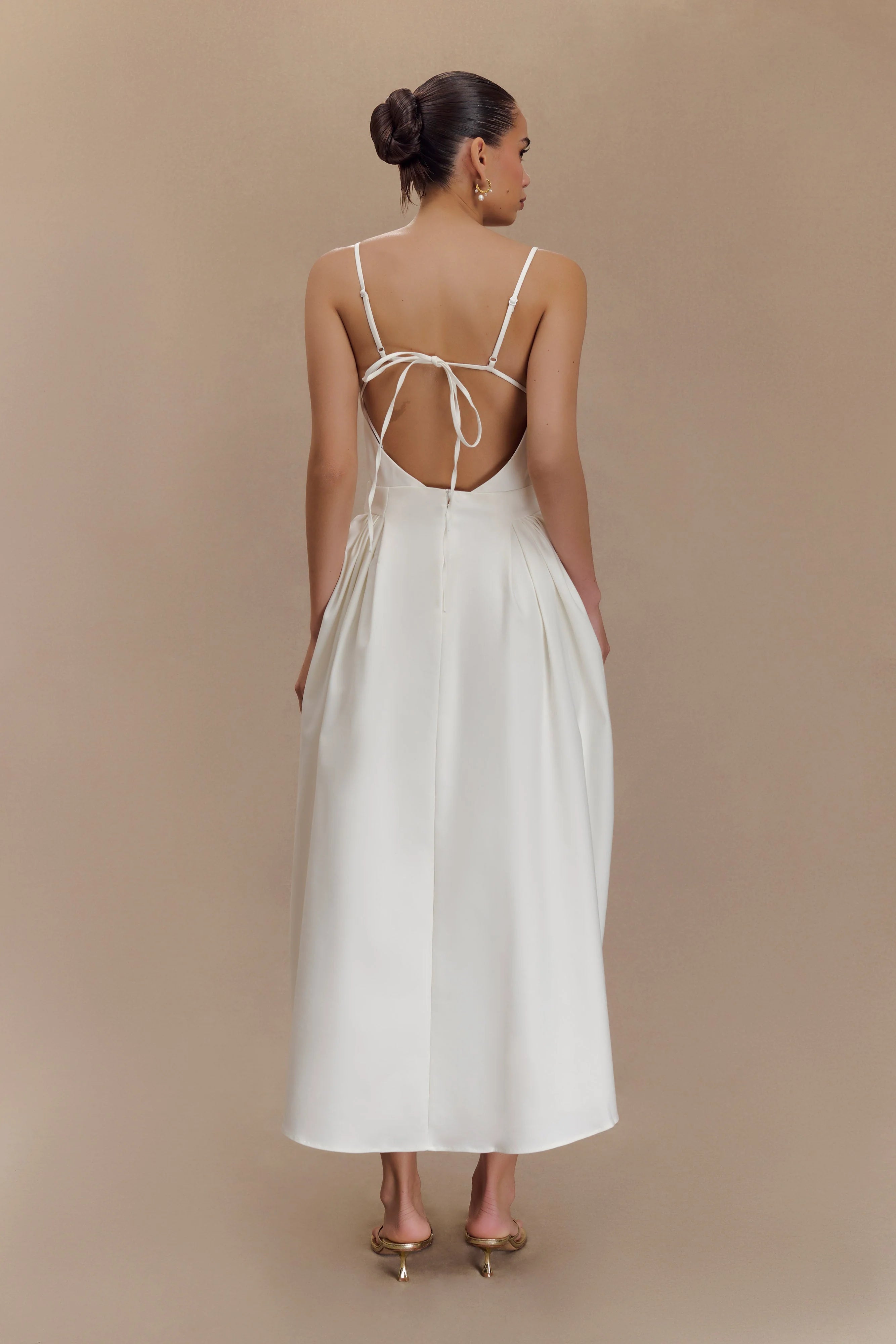 Rebecca Cotton Midi Dress - White