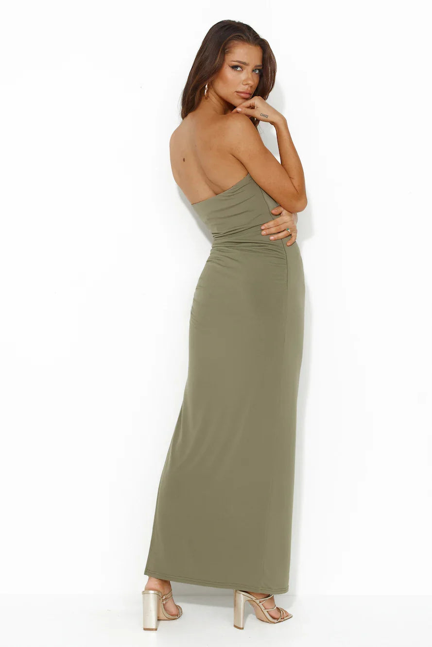 Tropic Date Maxi Dress Khaki
