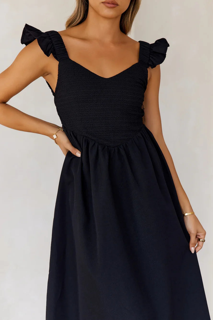 Touch Of Sunlight Maxi Dress Black